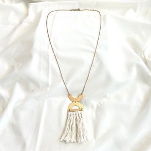 Long Necklace Half Circle Tassel Jewelry Gold Tone